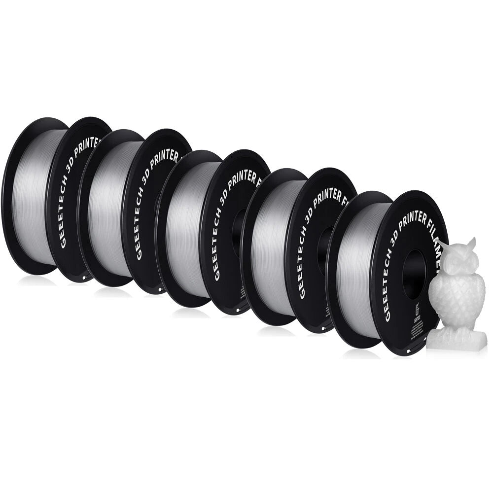 Geeetech PETG 3D Printer Filament 1.75mm 5kg High Accuracy Clog-Free Bubble-Free Vacuum Sealed Compatible with FDM Printers