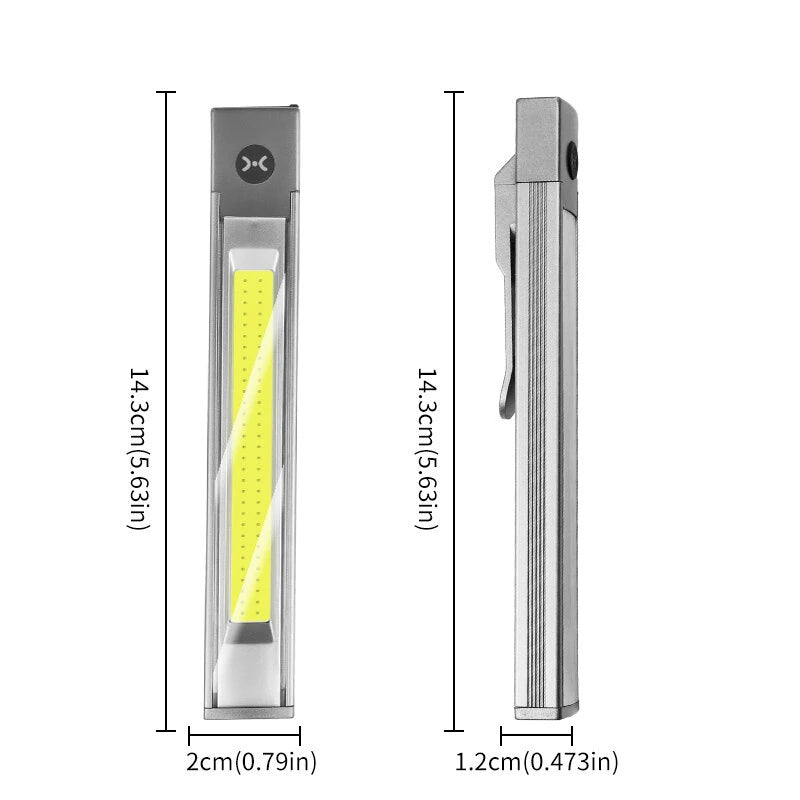 Bikight Multifunction Pen Light High-Bright Flood Light Flashlight With Spotlight Type-C Charging Magnetic Absorbing Work Lamp