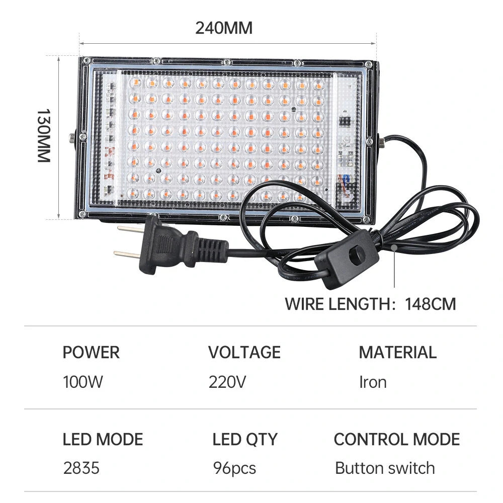 Phytolamp For Plants Light 50W 100W Led Grow Light Phyto Lamp Full Spectrum Bulb Hydroponic Lamp Greenhouse Flower Seed Grow Tent