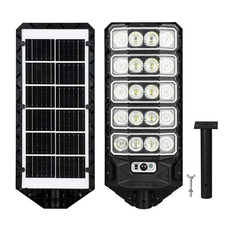 Elfeland 50W Outdoor Solar Street Light with Motion Sensor Light Sensor IPX4 Waterproof 3 Light Modes LED Floodlight