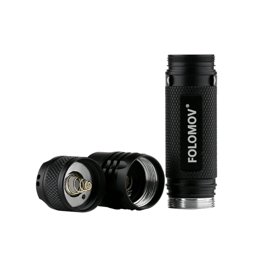 Folomov 18650S 900LM 167m Compact EDC Flashlight Come with 18650 Battery USB Rechargeable Mini LED Torch 9 Modes For Outdoor Camping Hiking Hunting