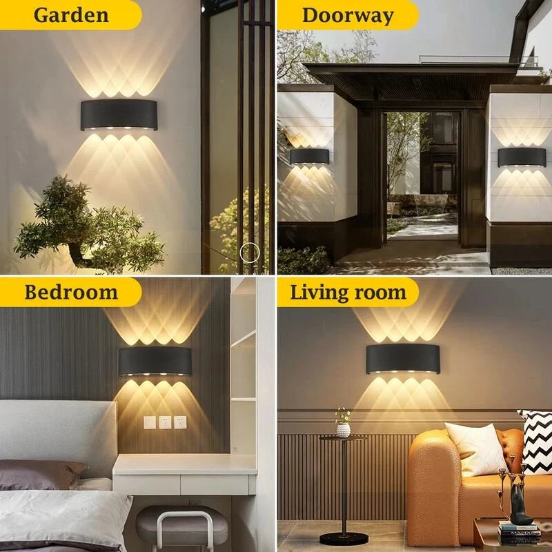 Outdoor Garden Wall Lighting LED Waterproof Up Down AC85-265V Modern Lamp for Bedroom Living Room