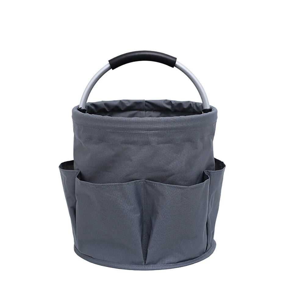 Portable Oxford Cloth Storage Basket Picnic Basket Storage Bag Picnic Bag Wash Storage Swimming Tool Chair Handheld Foldable Storage Basket for Home Travel
