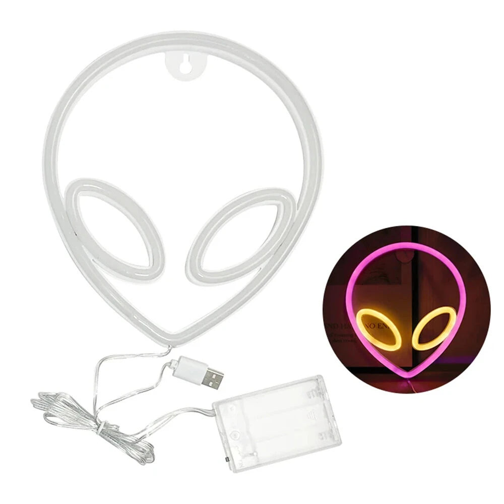 LED Halloween Neon Signs Atmosphere Lamp IP42 Waterproof 22x19.5cm Blue Pink Yellow Decor for Home Office Shop