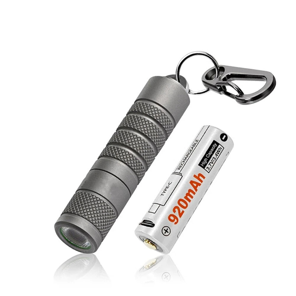 Lumintop Silver Fox 2.0 760LM EDC LED Keychain Flashlight with 14500 USB-C Charging Battery, Powerful Magnetic Tail Mini Torch Outdoor Camping Pocket Light