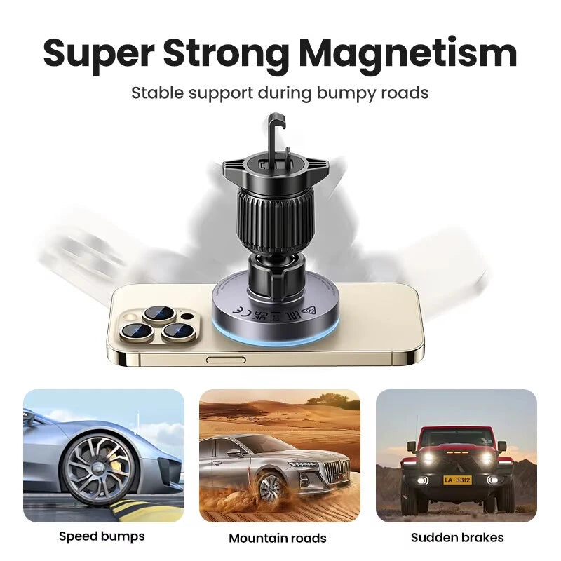 UGREEN Magnetic Car Phone Holder Wireless Charger Stand for Magsafe Car Charger LED Light for iPhone 16 15 14 Pro Max Charging