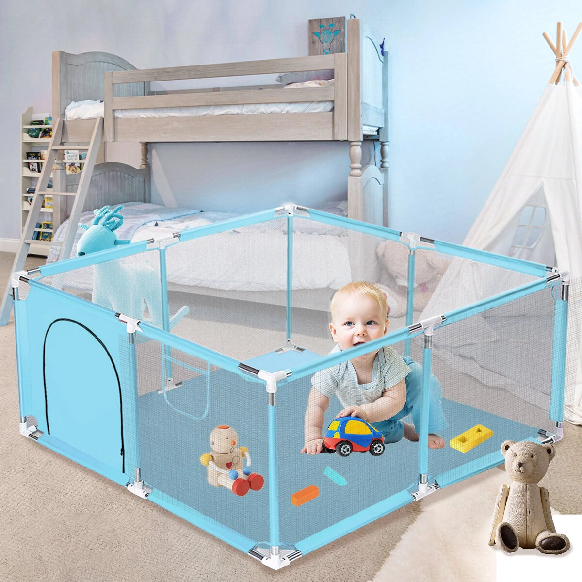 Children Game Playpen Baby Barrier Fence Pit Pool Playground Indoor Basketball