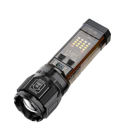 Bikight Multi-function Solar LED Flashlight Telescopic Zoom Torch 6 Modes Light Outdoor Emergency Power Bank LED Solar Lantern