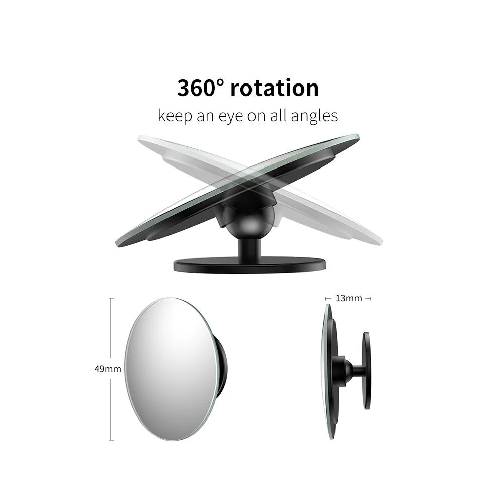 Baseus 2Pcs Car Mirror HD Convex Mirror Blind Spot Auto Rearview Mirror 360 Degree Wide Angle Parking Rimless Mirrors