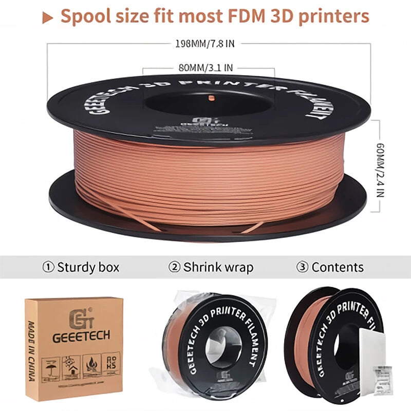 5pcs/10pcs 1kg/roll 700-001-1364 GEEETECH PLA Matte Orange 3D Printer Filament for 1.75mm Diameter Filament 3D Printers