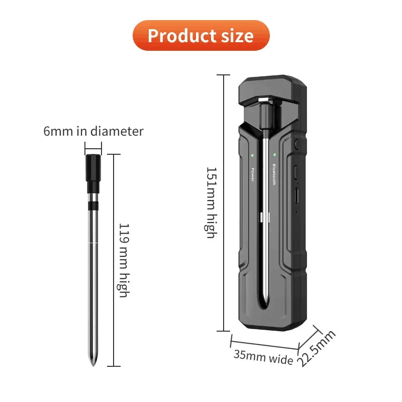 AGSIVO bluetooth Wireless Food Meat Thermometer 300ft Long Range Digital Thermometer Smart Alert for Grilling For BBQ Oven Kitchen Cooking