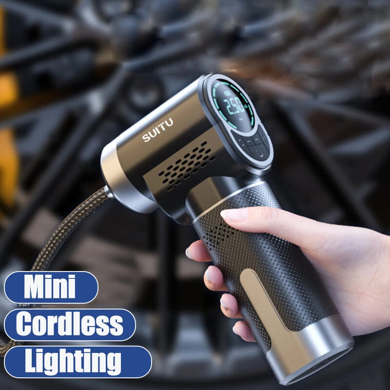 Portable 60W Electric Cordless Air Pump High Pressure 17 Cylinders Car Inflatable Pump with LED Lighting Tire Pressure Display