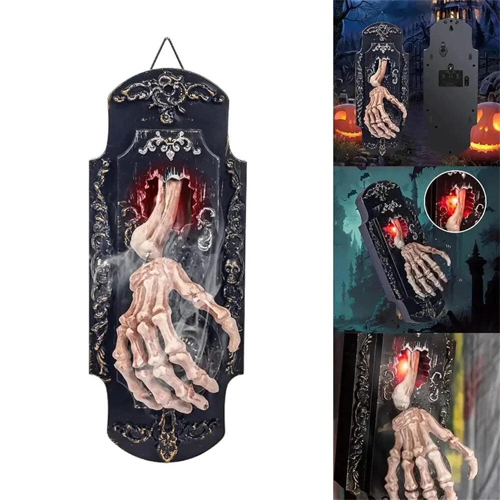 Elfeland Halloween Spooky Doorbell Sensor Spray Door Lock Luminous Audible Touch Sound Induction Venue Layout Haunted House