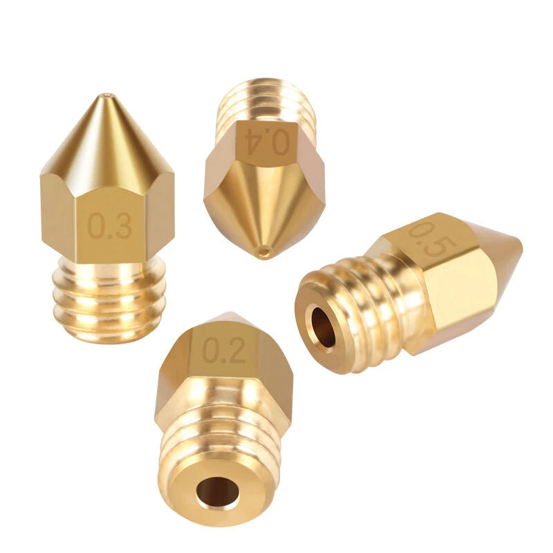 Kingroon MK8 Nozzle 0.2mm 0.4mm 0.5mm 0.6mm 0.8mm 1.0mm 3D Printer Part Extruder M6 Thread Brass Nozzle 1.75mm 3mm Filament