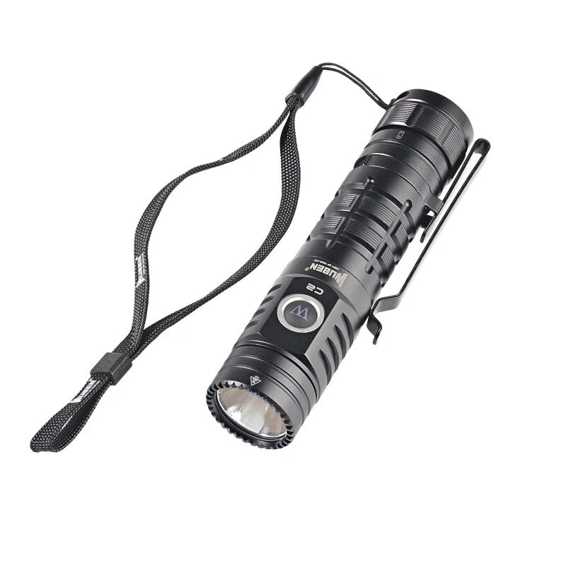 WUBEN C2 2000lm High Lumen Rechargeable Power Bank Flashlight Beam Throw 358Meters with 21700 Battery LED Troch Lantern