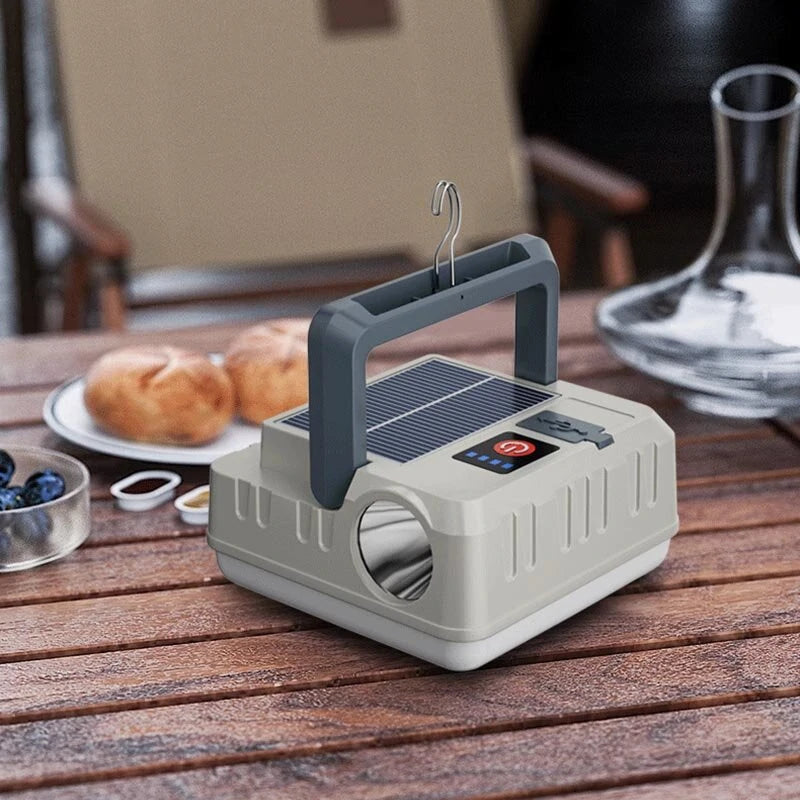 Solar Camping Lantern Flashlights USB Rechargeable Hanging Power Bank Waterproof Lights for Camping Hurricanes Emergency Power Outages Indoor Outdoor