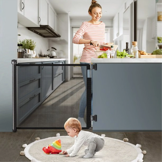 Safety gate 0-140cm one-hand operation lock 0-180 stair gate dog gate baby stair gate retractable door extendable