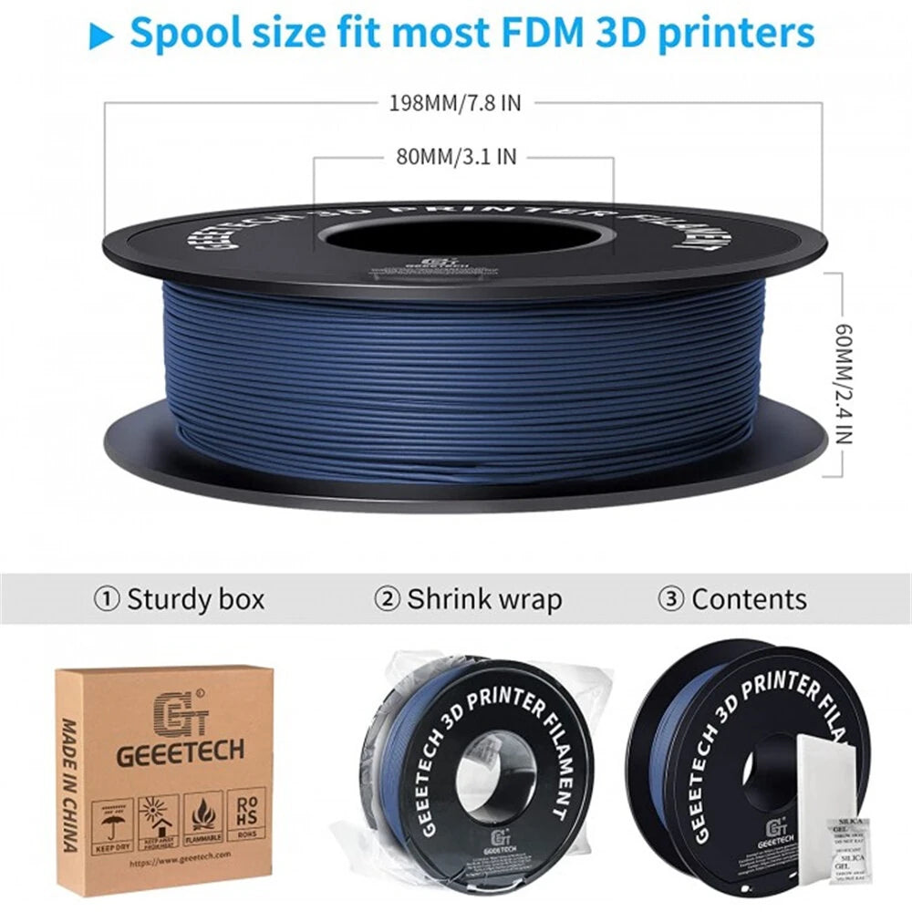 [EU/UK Direct]Geeetech PLA Matte Multi Colors 3D Printer Filament 1.75mm 1kg/roll Frosted Texture High Accuracy Easy to Print Vacuum Sealed