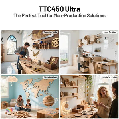 [EU Direct]TWO TREES TTC450 Ultra CNC Router Engraving Machine+30000RPM 800W High Power Motor Woodworking Router Trimmer+40PCS End Mill Set