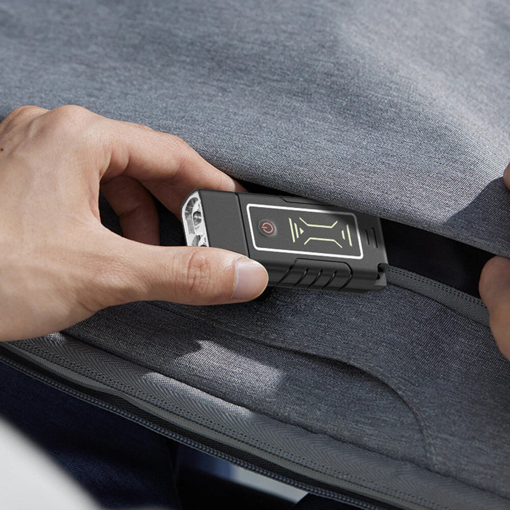 Dual Core LED Flashlight Waterproof Lightweight Rechargeable Outdoor Camping Strong Light Long-range Portable Keychain Light