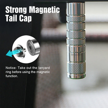 Lumintop Silver Fox 2.0 760LM EDC LED Keychain Flashlight with 14500 USB-C Charging Battery, Powerful Magnetic Tail Mini Torch Outdoor Camping Pocket Light