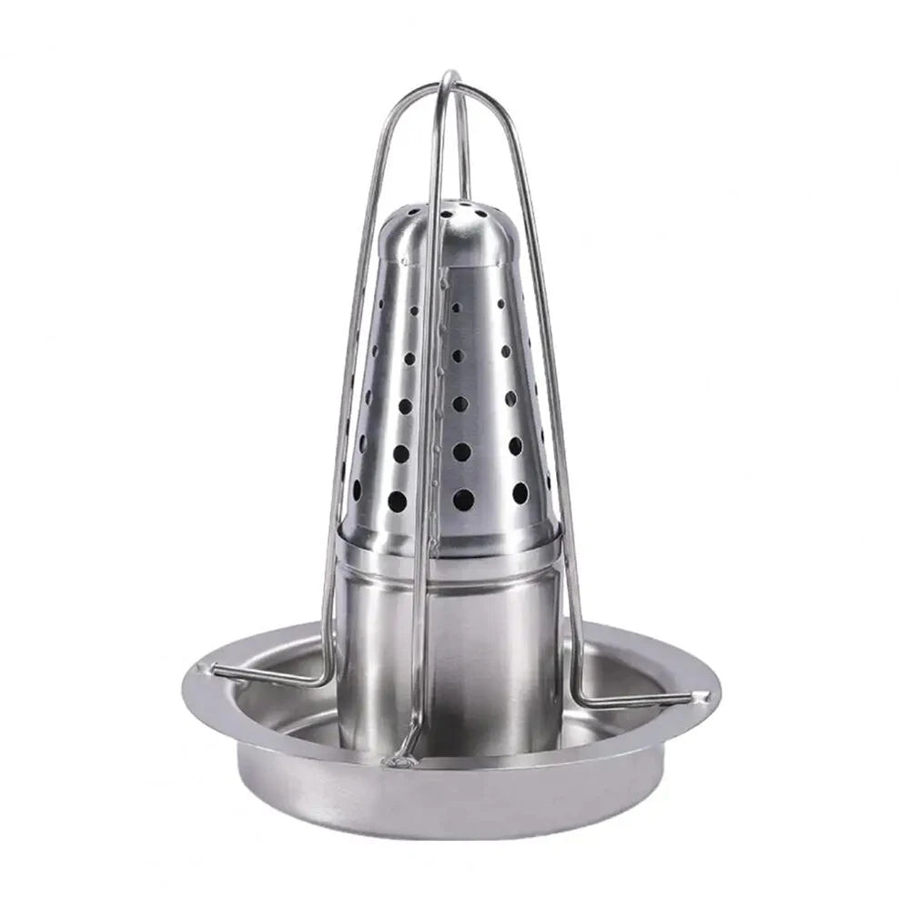 Stainless Steel Removable Chicken Roasting Rack Plate Grilled Chicken Rack Camping Outdoor Barbecue Tray Grilled Chicken Home Kitchen Fork Chicken Rack