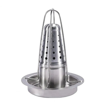 Stainless Steel Removable Chicken Roasting Rack Plate Grilled Chicken Rack Camping Outdoor Barbecue Tray Grilled Chicken Home Kitchen Fork Chicken Rack