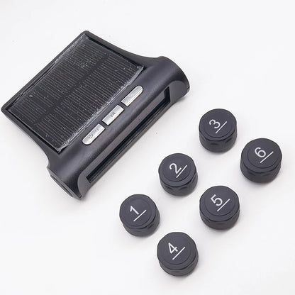 Solar Power Wireless Tire Pressure Monitoring System 6-Wheel External TPMS Tire Detector for Truck Bus Lorry
