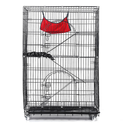 PawGiant 4-Tier Cat Cage, Cat Playpen Kennel Crate Chinchilla Rat Box Cage Enclosure with Ladders, Platforms Beds, Latches Tray Hammock