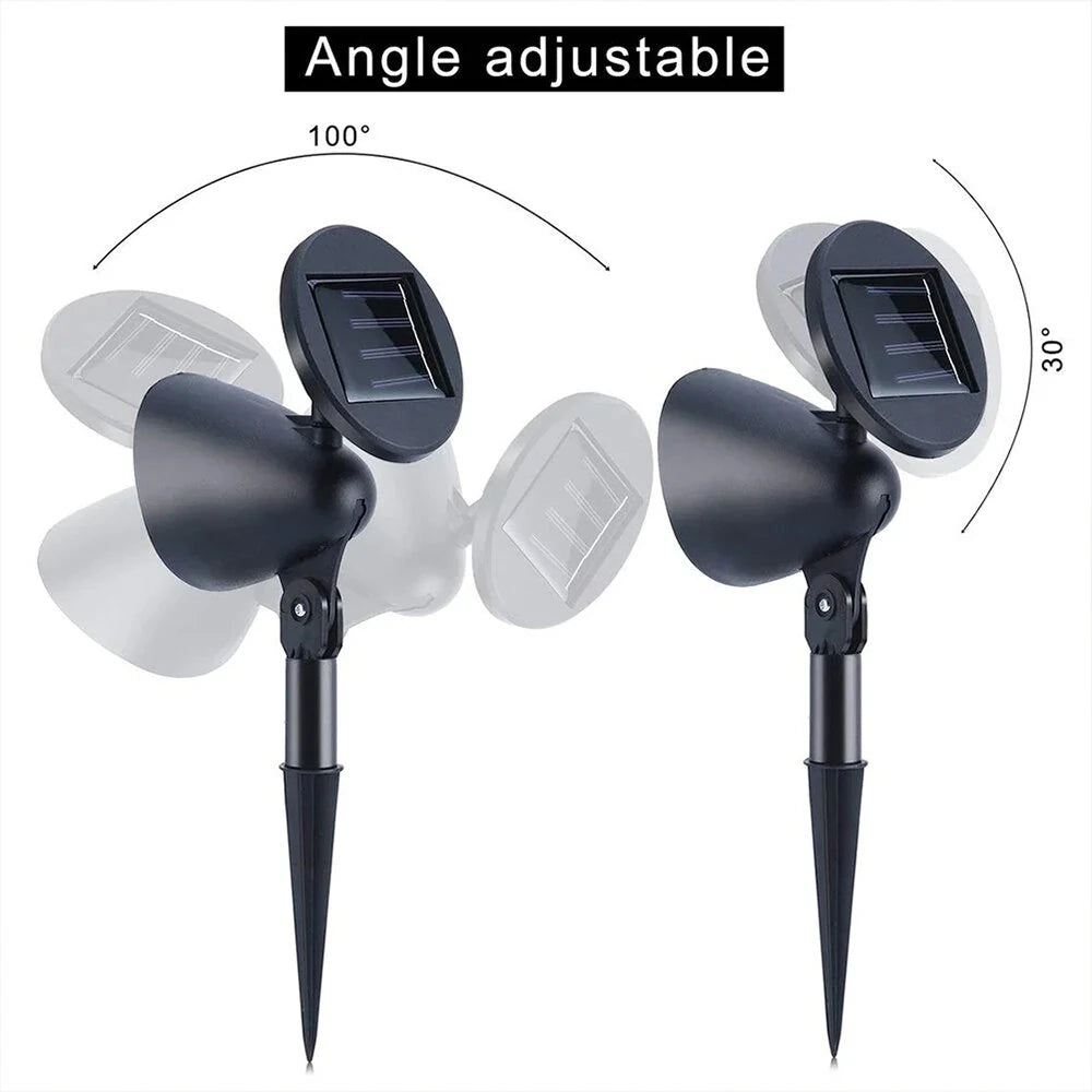 2pcs 4LED Spotlight Lawn Solar Spotlight 600mAh Lithium Battery Outdoor Solar Power Lamp with Automatic On Off Sensor Waterproof Garden Lamp