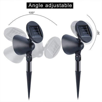 2pcs 4LED Spotlight Lawn Solar Spotlight 600mAh Lithium Battery Outdoor Solar Power Lamp with Automatic On Off Sensor Waterproof Garden Lamp