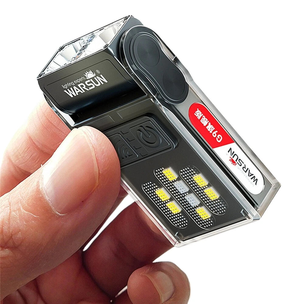 Warsun G9 Hands Motion Sensor LED Clip Headlamp Portable Super Bright Rechargeable Headlight Flashlight for Night Fishing Camping Long Endurance Hat Clip Light