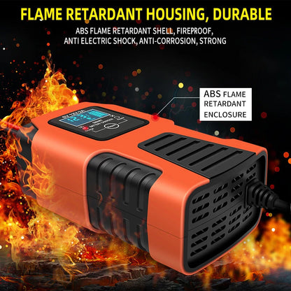 Fully Automatic Smart Car Battery Charger with LCD Display For 6V/12V 2AH-20AH Application Of Lead Acid Battery