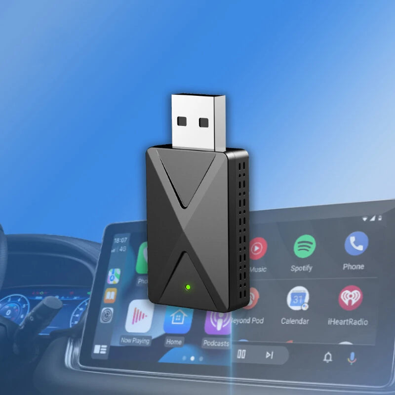 BABAOLONG 2 in 1 CarPlay Android Auto Adapter Wireless Conversion USB Type-C Plug and Play Dual System Stable Connection 5.8GHz WiFi