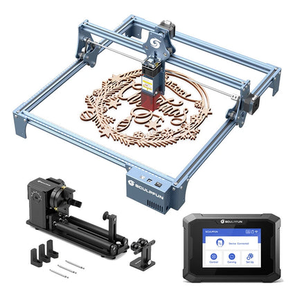 [EU Direct]SCULPFUN S9 Pro 10W Laser Engraving Machine Optional Bundle with TS1 3.5-inch Laser Engraver Touchscreen or RA Pro Max 4 in 1 Rotary Chuck Laser Engraver Y-axis Multi-Function Engraving Module  for DIY Engraving Cutting