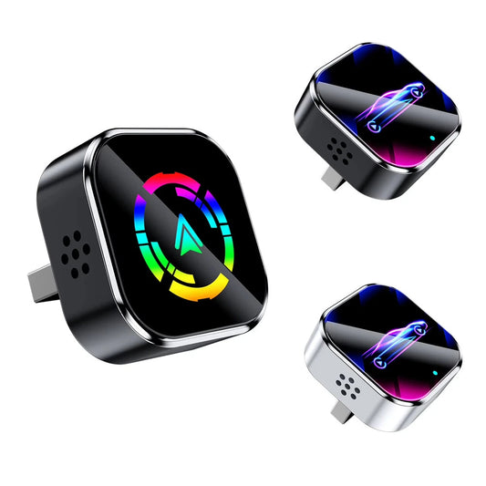 LAESD Q1A 2 in 1 Wireless CarPlay Android Adapter Dual-Band 2.4GHz 5GHz Plug and Play Auto-Reconnect Voice Control Mini USB Dongle Heat Dissipation