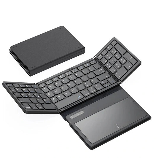 B055 Foladable Bluetooth Keyboard with Touchpad Pocket Folding Keyboard for Laptop Phone Tablet Wireless Rechargeable Keyboard