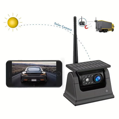 9600mAh Solar Lithium Battery WiFi Wireless Backup Camera System Real Time Monitoring Wireless Backup Camera Bus Van Truck RV