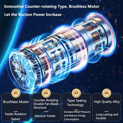 Handheld Vacuum Cleaner 120W 9000Pa Suction 40mins Working Time Portable Car Vacuum Cleaner with Multiple Nozzles for Car Home Office Cleaning