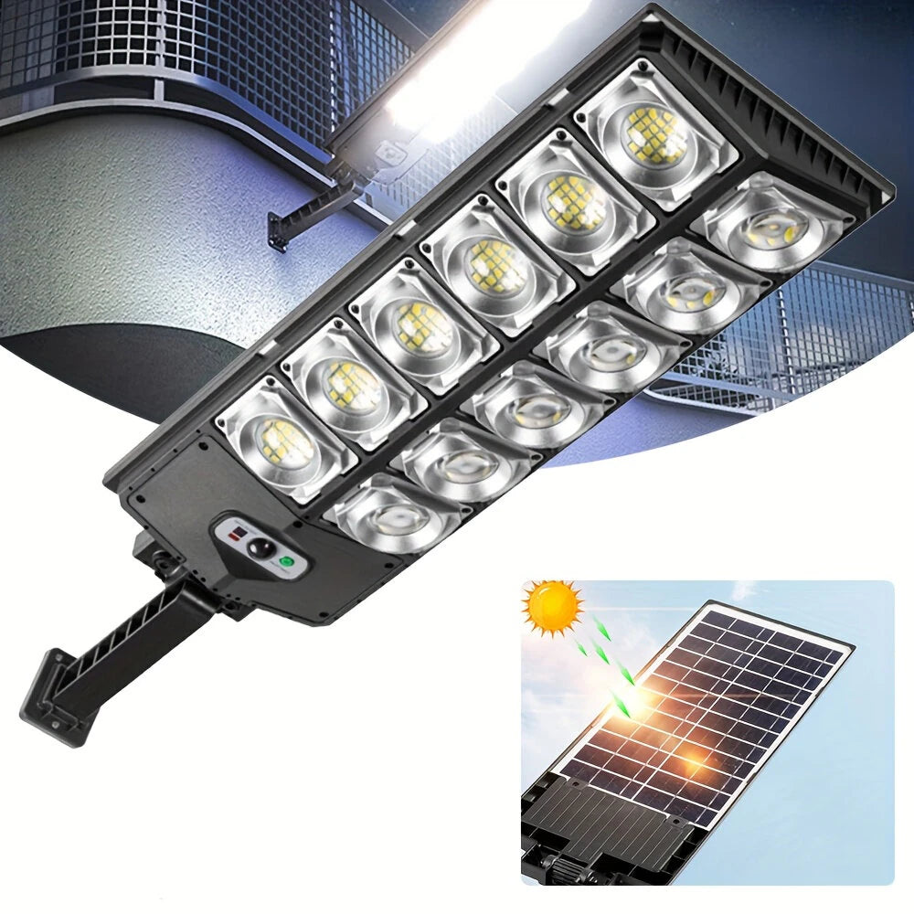 360LED Motion Sensor Solar Street Light Outdoor Home Garden Light Super Bright Waterproof Remote Control Human Body Induction 3 Lighting Mode