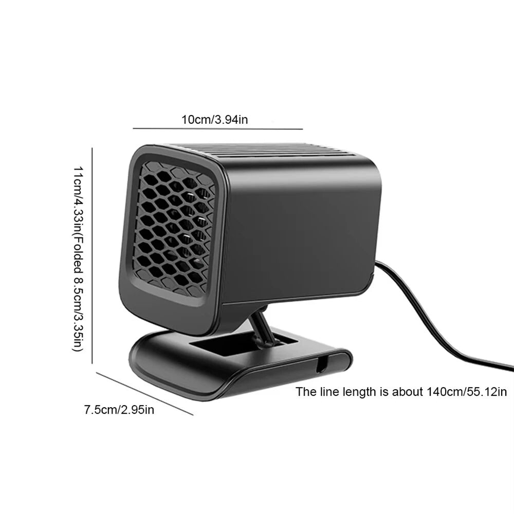 12/24V Car Electric Heater Fan 120W Windscreen Defroster Demister 360 Rotating Heater Fan Combo Defogging Defrosting Heating Fan