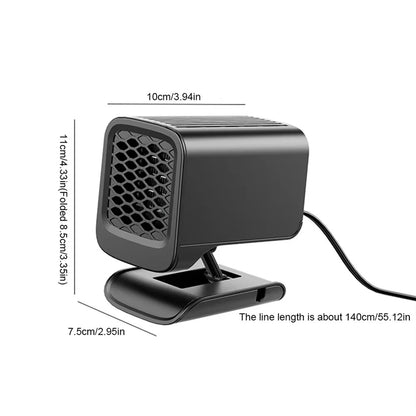 12/24V Car Electric Heater Fan 120W Windscreen Defroster Demister 360 Rotating Heater Fan Combo Defogging Defrosting Heating Fan