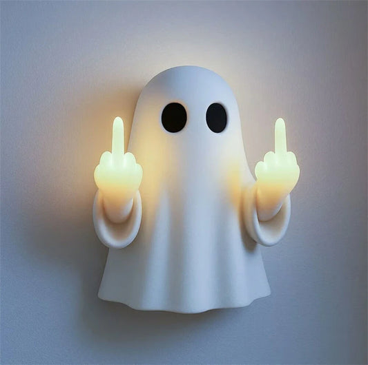 Elfeland Mini Halloween Ghost Night Light Cute Creative Resin Nightlight Halloween Gift Ornament for Wall Balcony Entrance Living Room Home