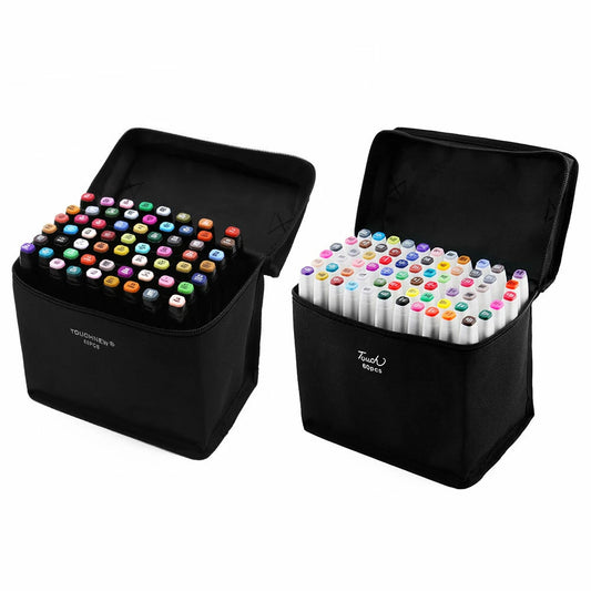 60 Colors Marker Pen Set Graphic Art Twin Broad Fine Point Oil Marker Watercolor Pen Painting Brush for Student