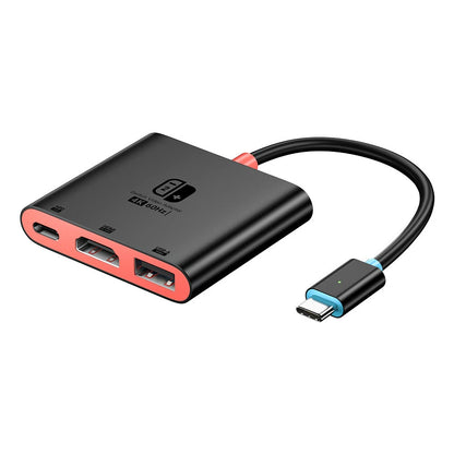 Switch2 3-in-1 Type-C Docking Station with 4K60Hz HD / PD100W / 5Gbps USB3.0 Multiports Hub Adapter Converter for TV Monitor Projector Switch Keyboard