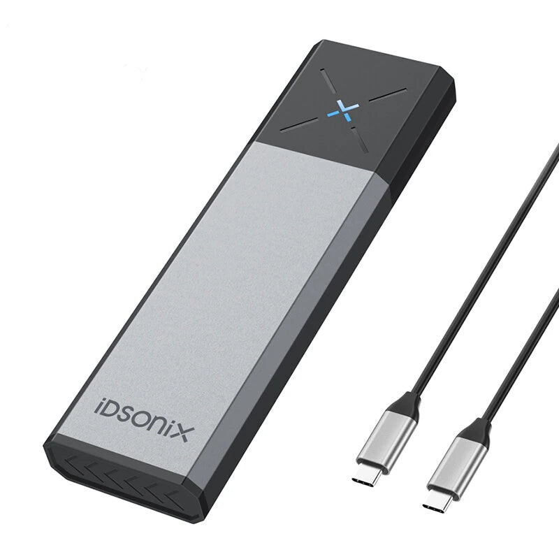 IDSONIX M.2 NVMe SATA Enclosure Dual Protocol USB 3.2 Gen 2 10Gbps 4TB Support UASP Tool-Free Heat Dissipation SSD Case