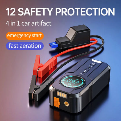 TUERBB T-JA01 16000mAh 1000A Car Jump Starter with Air Compressor Power Bank Portable Pump Cordless Inflation Emergency Battery Booster