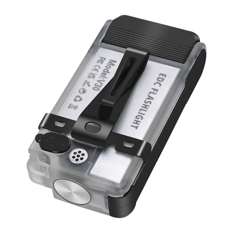 SEEKNITE V30 1000LM EDC LED Keychain Flashlight Power Bank UV Magnetic Beep Clip USB-C Rechargeable Camping Fishing Emergency Alarm Torch