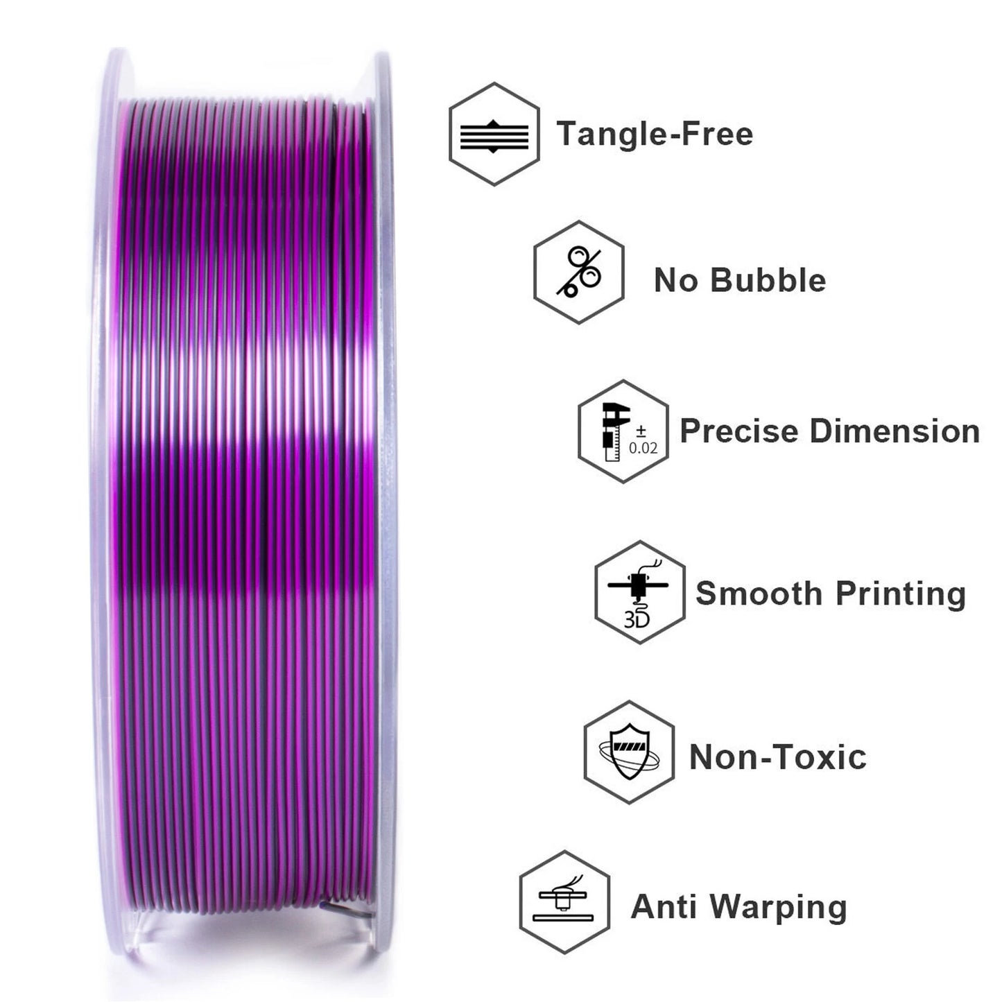 [EU/UK Direct]Geeetech Silk Tri-Color PLA 3D Printer Filaments 1.75mm 1kg/roll High Compatibility No Warping Multicolor Filament Strong Layer Adhesion for Printing