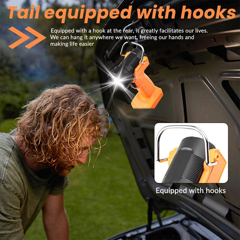 AH22 Rechargeable LED Work Light with Strong Magnetic Multi-light Source Design 90 Angle Adjustment Waterproof Portable Flashlight for Outdoor Camping Emergency